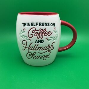 "This Elf Runs on Coffee and Hallmark Channel" Christmas Mug
